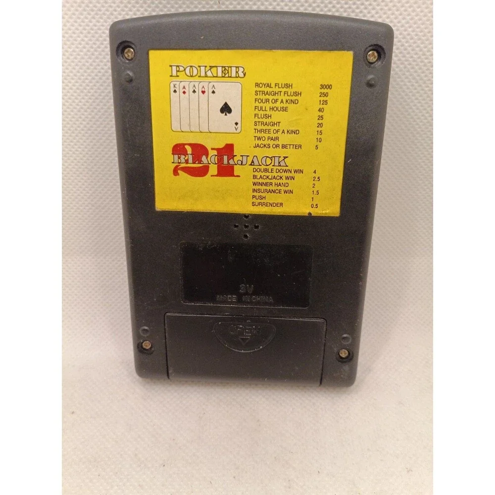Blackjack and Poker 2 IN 1 Handheld Electronic Casino Game P-01A Tested/Working